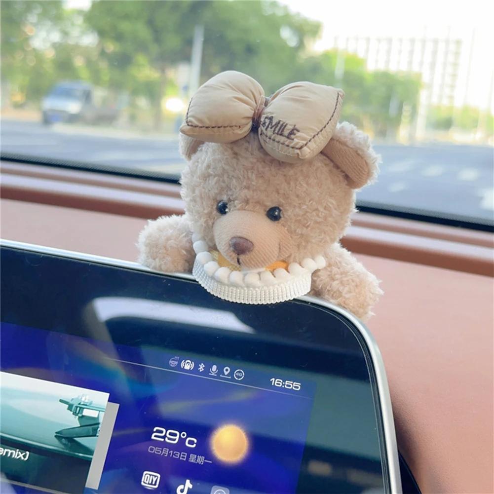 Украшения для приборной панели салона автомобиля, плюшевый медведь, украшения для центральной консоли автомобиля, украшения, автомобильные аксессуары для домашнего офиса, подарки