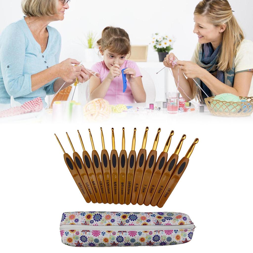 13 шт. крючков для вязания крючком для начинающих 2,5 мм-10 мм эргономичный крючок для вязания крючком с эргономичной ручкой игла для вязания крючком