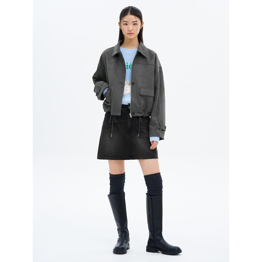 8SECONDS Denim Mini Skirt Ash