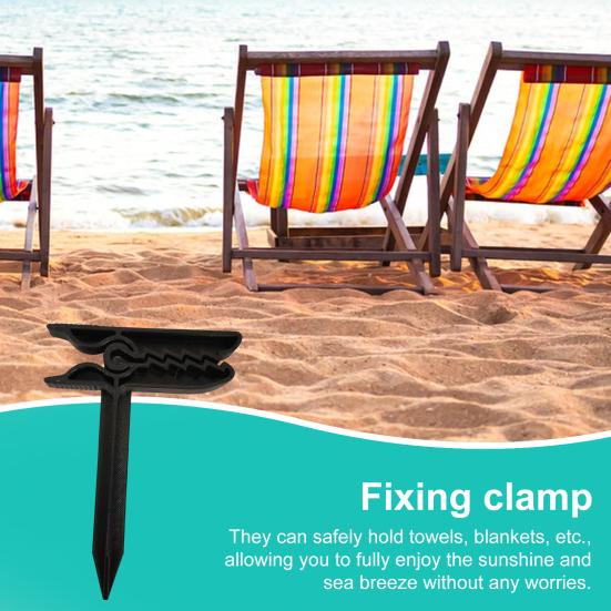 Держатель для коврика для пикника, большой зажим для пляжного полотенца, яркий цвет, противоскользящий дизайн, компактная конструкция, легкий зажим для полотенца для кемпинга