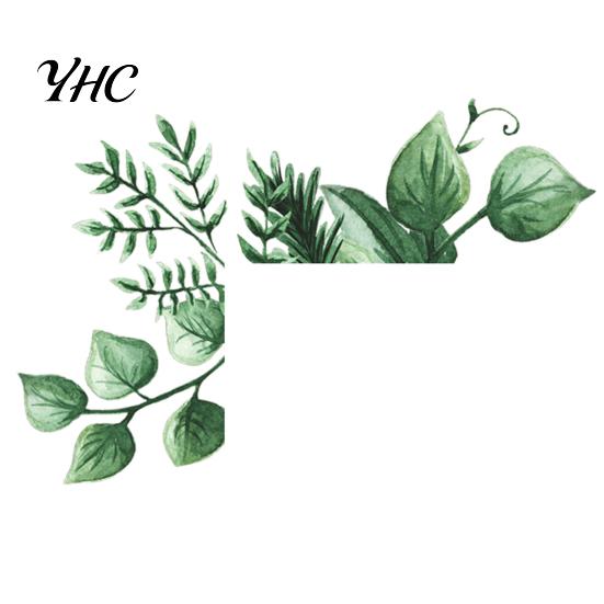 Wall Ornament Mural Ornamental Removable Colorful Green Paper Plant Switch Sticker for Restaurant Decal
