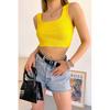 Women's Color Various Thick Strap Camisole Basic Crop Blouse
