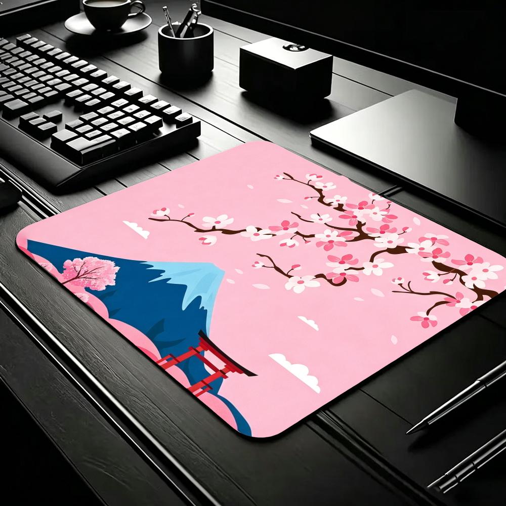 Japanese Fuji Mountain Sakura Mouse Pad Computer Office Game Table Mats Rubber Anti-slip Laptop Mousepads 40X45 Large Desk Pads