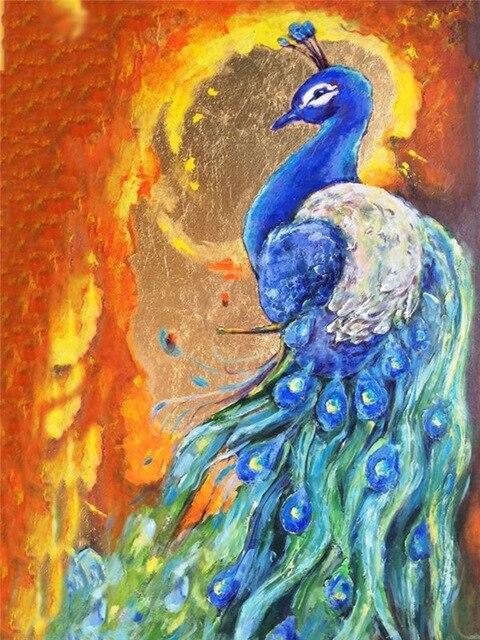 Полный дрель квадратная алмазная живопись Павлин картина со стразами Алмазная вышивка животное вышивка крестиком Декор для дома