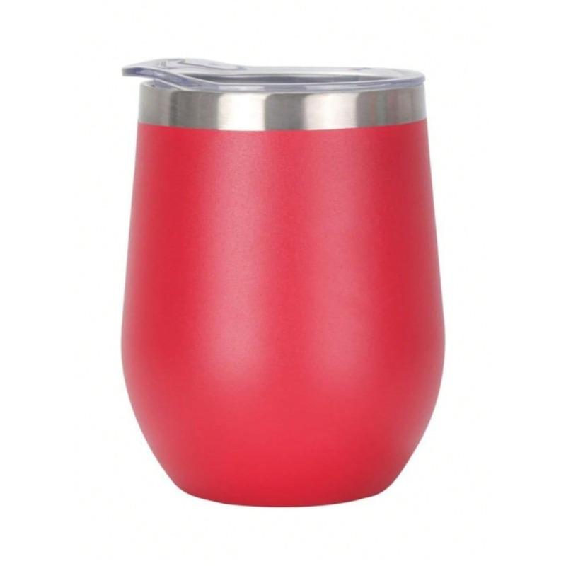 Wine Tumbler With Push Lid, Stemless Insulated Wine Glasses, Double Wall Vacuum Stainless Steel Travel Tumbler