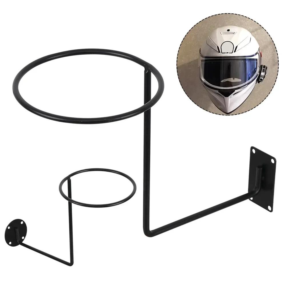 Steel Motorcycle Accessories Helmet Holder Hanger Rack Wall Mounted Hook For Coats Hats Caps Helmet Rack Black Helmet Mounts