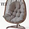 All Weather Outdoor Cushion Egg Chair with Back Support, Hanging Swing Pad Soft Lumbar Support Pillow Ties, Waterproof Seat for Chairs Comfortable