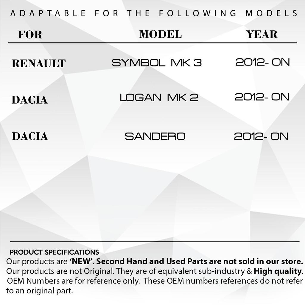 Комплект Mirror Signal White Right-Left для Clio, Symbol, Dacia Sandero, Logan
