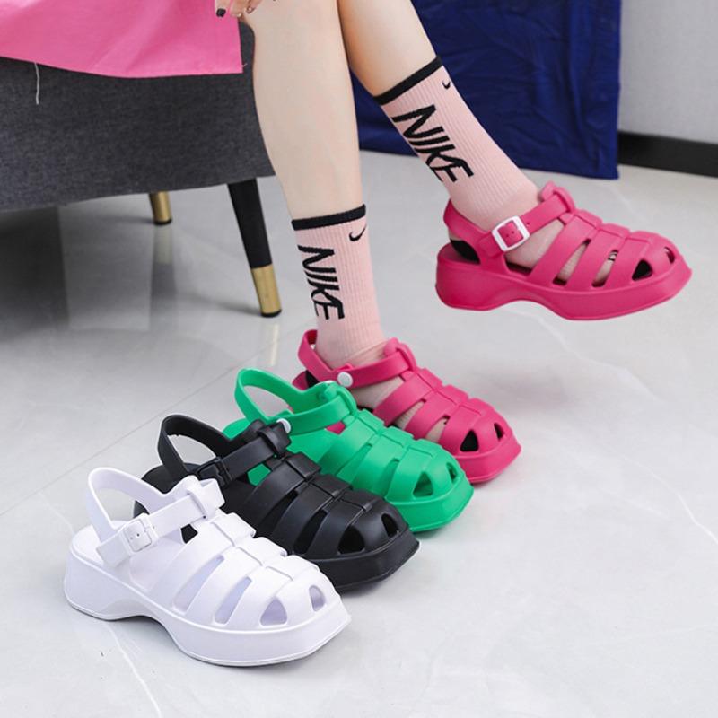 Женские модные универсальные пляжные сандалии на платформе с нескользящей подошвой