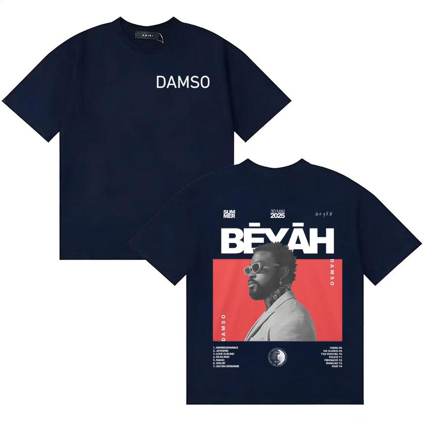 Певец Damso Летний Альбом Футболка Мода Оверсайз Уютная Готическая Футболка с Коротким Рукавом Унисекс Женская Ретро Эстетика Уличная Одежда