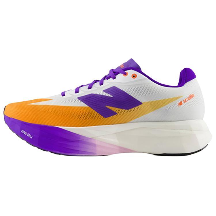 New Balance Мужские беговые кроссовки NB FuelCell SC Elite V5 Белый Фиолетовый Желтый MRCELNM5