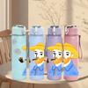 1PC Smoking Hat Man Retro Print 750ml Color Plastic Sports Water Bottle Leakproof Flip Straw Lid Suitable for Sports Office Home Use