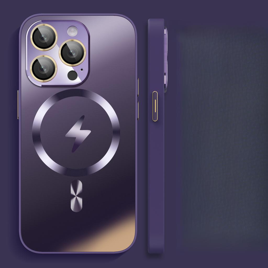 Подходит для iPhone16Promax, чехол для мобильного телефона, беспроводная зарядка Lightning и магнитная присоска, чехол Apple 15 с полным набором защитных матовых чехлов AG