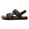 Men's Summer New Sandals and Slippers Men's Leather Sandals Adult Thick-soled Beach Shoes Non-slip Open-toe Leather Sandals