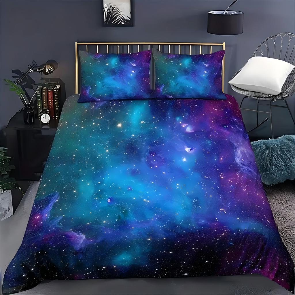 Galactic Outer Space 3D Printed Universe Bedding Cover Pillowcase Psychedelic Duvet Cover For Teen Adult Quilt Cover With Zipper