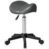 Stool with wheels, work chair with adjustable height 45-57 cm and ergonomic saddle, 48x47x45-57cm, grey
