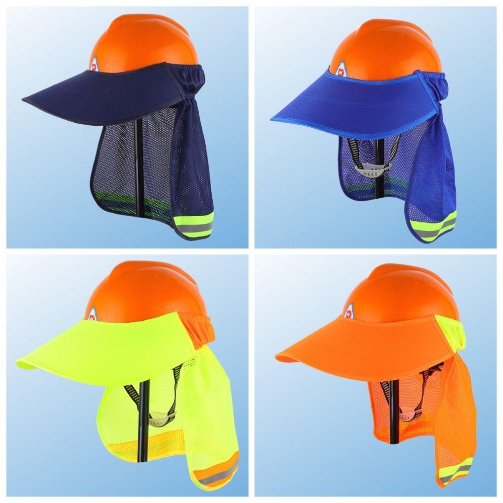 Netting Reflective Hat Brim Breathable Safety Helmet Sunshade Reflective Stripe Cap Cover  Travel