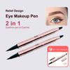 Водостойкая подводка для глаз, жидкая двухсторонняя подводка для глаз, карандаш для бровей, устойчивая к размазыванию, рельефная модель. Купите 2, получите 1 бесплатно.