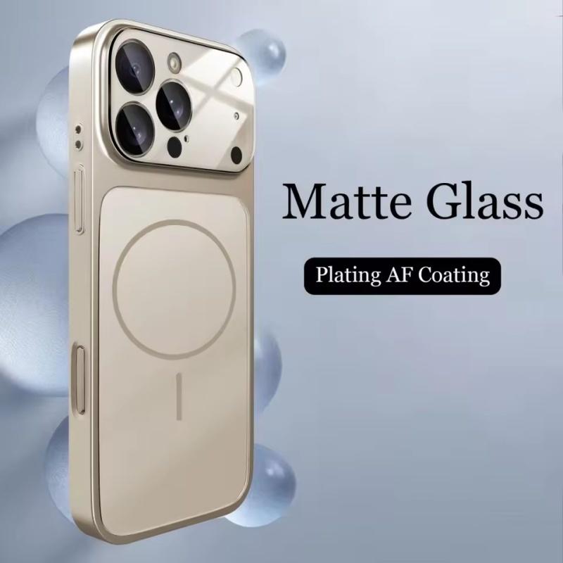 Роскошный Матовый Бронированный Чехол Для iPhone 17 Air 16 15 14 13 Pro Max Funda Беспроводная Зарядка Жесткая Магнитная Крышка