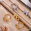 Empress Cixi Elegant Bow Ring: Luxury Titanium Steel Gold-Plated Fashion Jewelry for Women