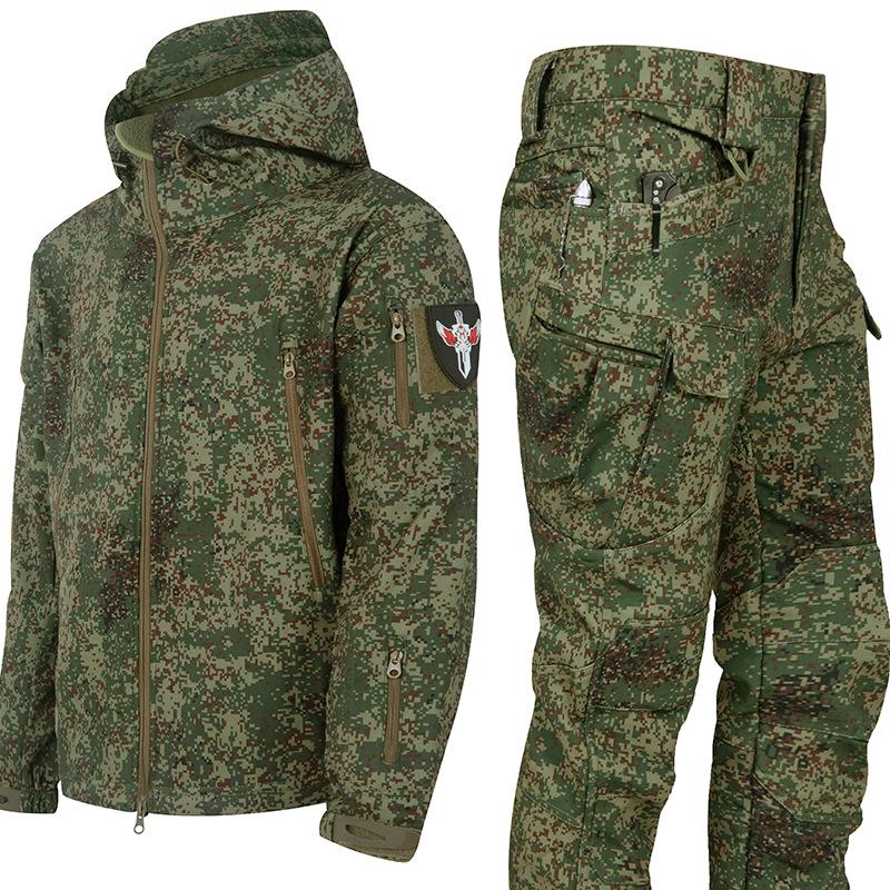 Outdoor Sharkskin Softshell Windbreaker & Trousers for Autumn/Winter - Cold-Proof, Warm, Waterproof Jacket Set