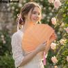 Retro Bamboo Folding Fan Solid Color with Tassels Folding Hand Fan Portable Decorative Fan Handheld Fan Cultural Activities