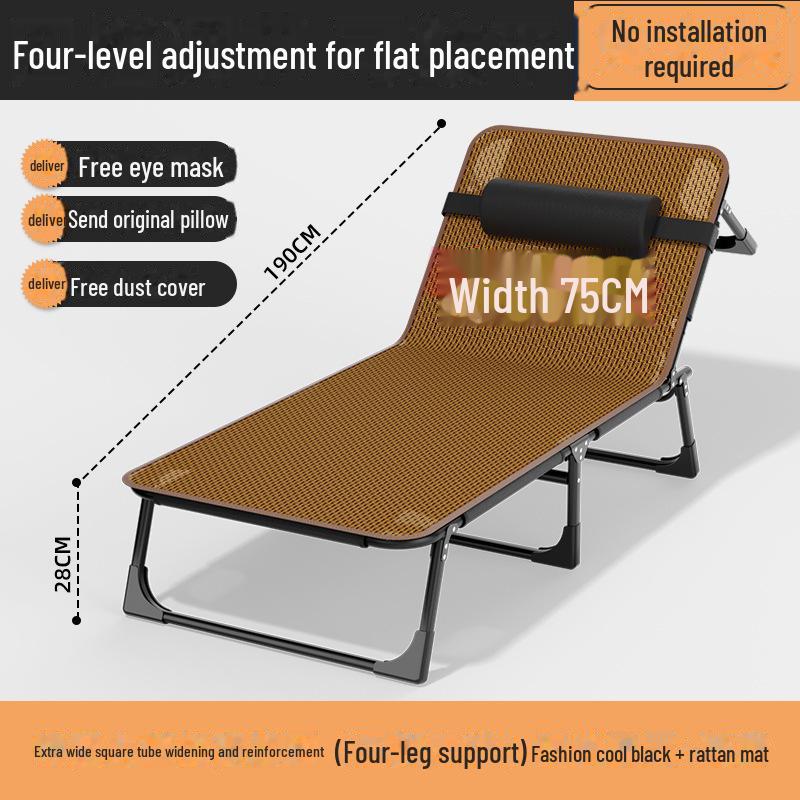 Портативная складная кровать-реклайнер для офиса, дома или пляжа — идеально подходит для сна и перерывов