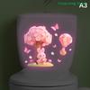 Цветочный Кролик Наклейка на Крышку Унитаза Светящаяся в Темноте Самоклеящаяся Съемная Наклейка на Унитаз Настенная Наклейка Декор для Ванной Комнаты Дома