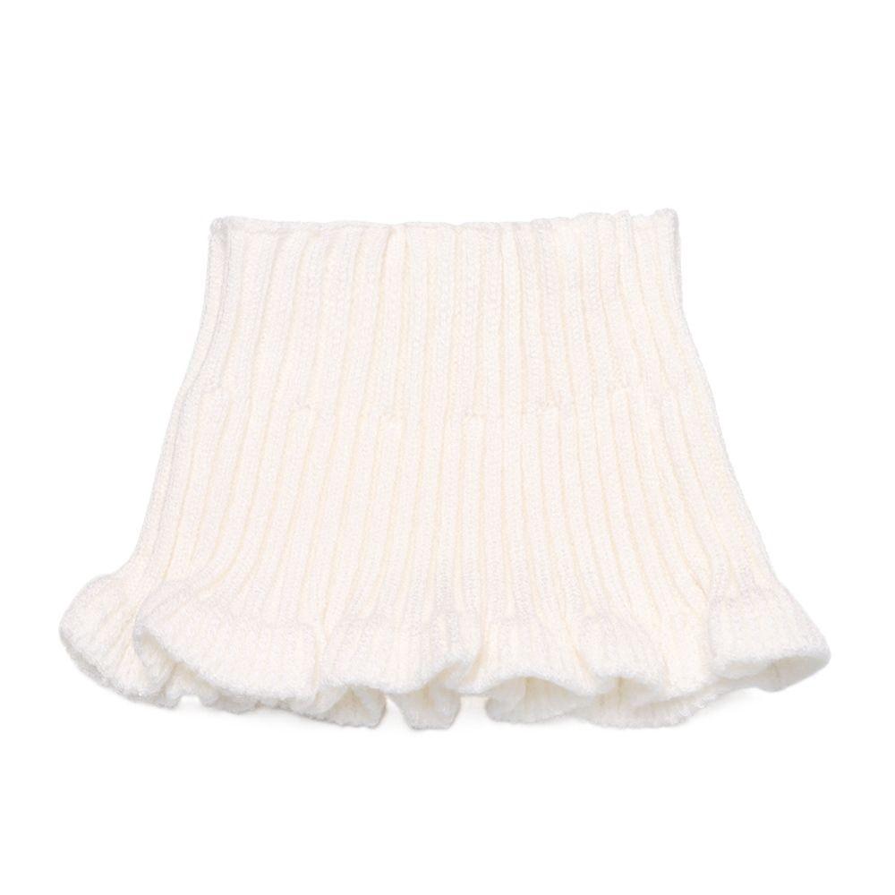 Winter Solid Color Ruffle Autumn Knitted Scarf Women Bib Neck Guard Korean Style Fake Collar