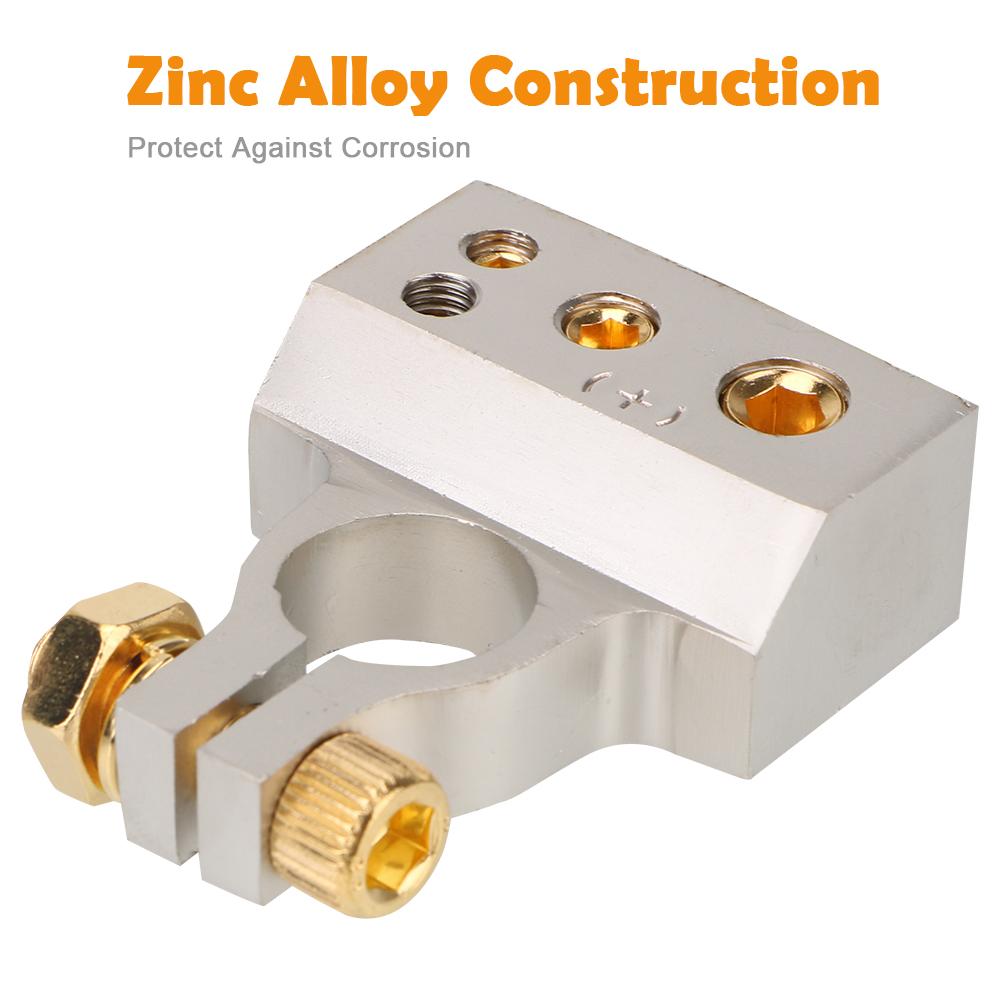 С 2 прозрачными крышками, прокладками, клеммами для автомобильного аккумулятора, 2 шт., калибр 0/2/4/8/10, автомобильные аксессуары, положительный и отрицательный полюса