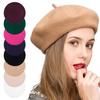 Wool Beret Hat French Style Solid Color Autumn Winter Warm Retro Artist Beanie Hat Costume Accessories for Women Girls