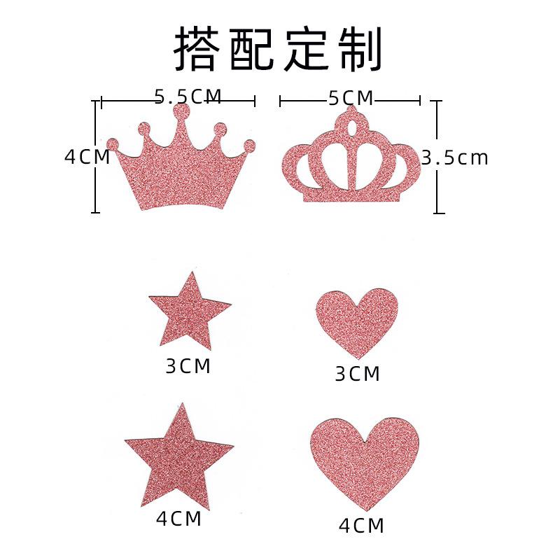 Happy Birthday Cake Toppers DIY Confetti Balloon Cake Decor Star Heart Cupcake Flag for Birthday Party Dessert Baking Decoration