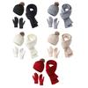 3Pcs/Set Women Winter Hat Scarf Gloves Set Plush Ball Decor Twist Texture Knitting Hat Long Scarf Warm Gloves Set