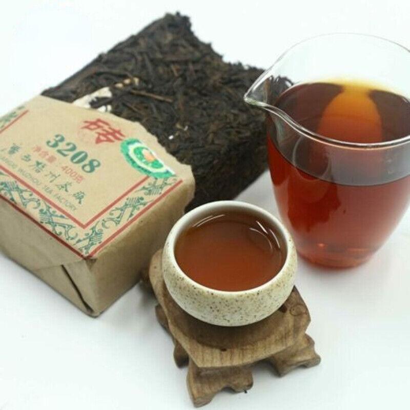 Чай Sanhe Liu Pao 2023 Three Cranes 3208 Golden Flower Dark Tea Китайский чай 400г