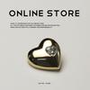 5Pcs Heart-Shaped Diamond-Encrusted Button Metal Double Love Clothing Button Xiaoxiang Celebrity Style Cardigan Jacket Suit Buckle