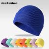 Hat Female Solid Color Knitted Hat Candy Color Wool Hat Warm Casual Adult Hat Versatile Knitted Pullover Hat