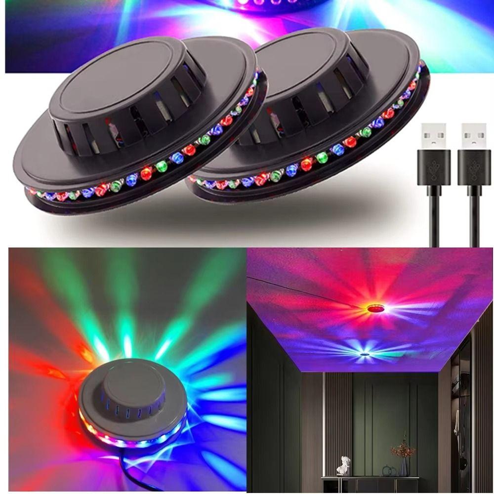 Цветная светодиодная диско-шар Свет Мигающий свет RGB-подсветка Светодиодный вращающийся свет Настенное крепление Питание от USB Звуковая активация