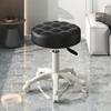 Табурет на колесиках с мягкой подушкой из искусственной кожи, регулируемой высотой, вращающийся на 360 градусов, без подлокотников, без спинки, для черчения, работы, СПА, салона, бара, кафе, домашнего табурета