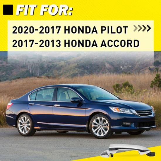 Set of 2 Car Exterior Door Handle Fron Left & Right for 2013-2017 Honda Accord