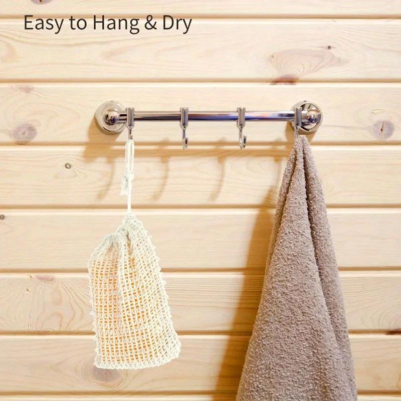 Упаковка из 20 натуральных сизалевых мешочков для экономии мыла, отшелушивающие сетчатые мешочки, неароматизированные пенящиеся мыльные куски для душа, средство для сушки ванны