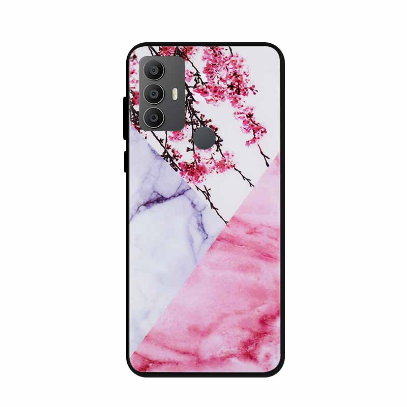 For Alcatel 1V 2021 Case 6002A 6002D 6.52" Marble Silicone TPU Soft Shockproof Phone Case for Alcatel 1V (2021) Covers Coque 1 V