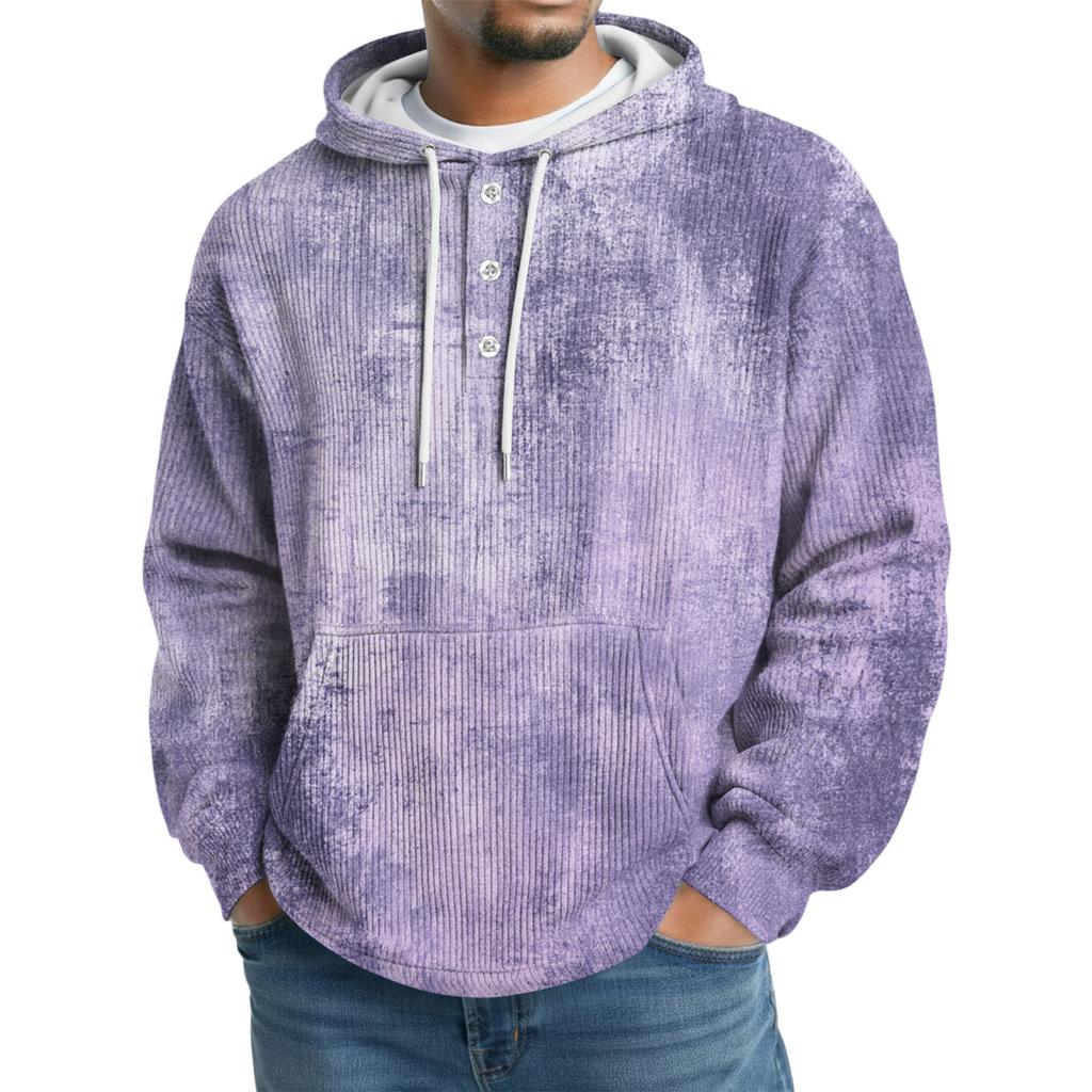 Men's Knit Hooded Sweatshirt Casual Long-Sleeve Sweatshirt