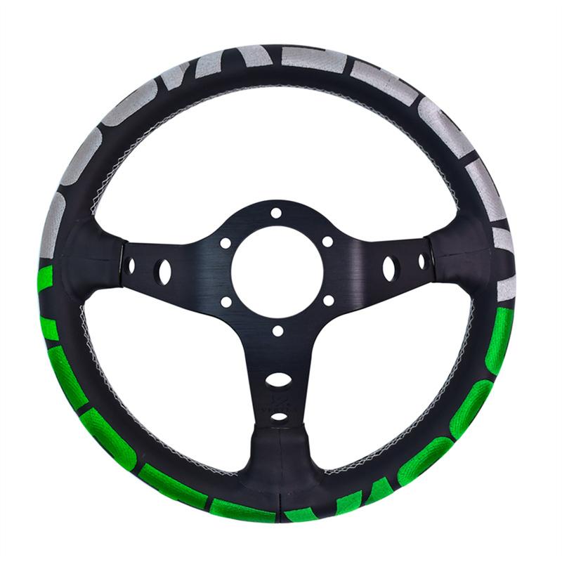 VERTEX 1996 13Inch Automobile Repacking Racing Steering wheel 6 Bolt Leather Alloy Drift Racing Steering Wheel with Horn Button