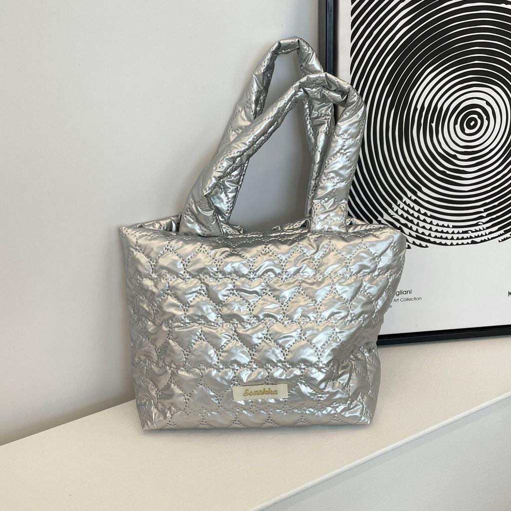 49221 Стеганая симпатичная маленькая квадратная сумка для завтрака и покупок