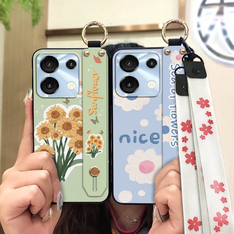 Flower Shockproof Phone Case For UMIDIGI G9 5G/Note9 5G Ring Silicone Fashion Design Dirt-resistant Anti-dust Kickstand