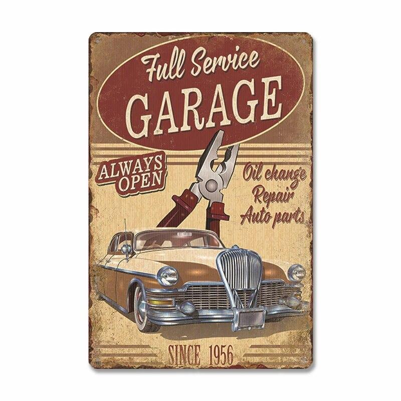 Classic Garage Poster Vintage Metal Sign Car Service Metal Tin Signs Retro Plaque Garage Tool Shop Wall Art Decor