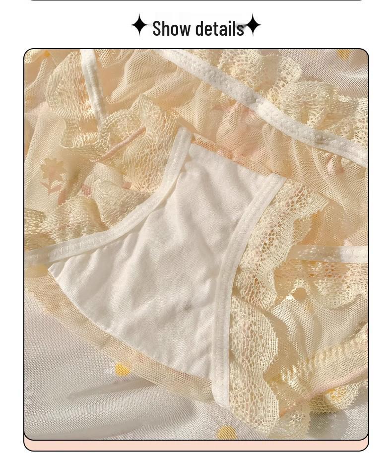 Pure Desire Daisy Lace Mesh Low-Waist Triangle Panties