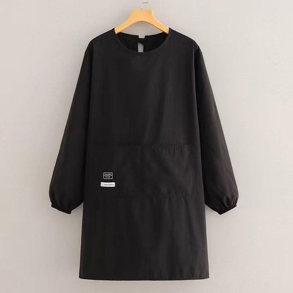 Solid color Kitchen Apron Waterproof Anti-fouling Cooking Baking Bibs Long Sleeve Breathable Coffee House Aprons