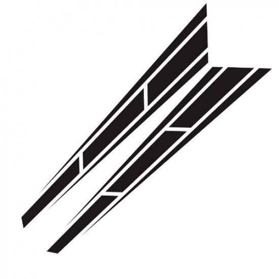 Sport Racing Car Hood Stripe Vinyl Stickers Cover Decals Bonnet Decor Black 2Pcs