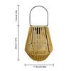 Rattan Solar Lantern IP6 Waterproof Hanging Bamboo Chandelier Lamp Solar Powered Rattan Weaving Light for Garden Patio Courtyard